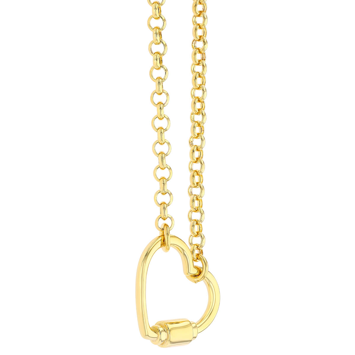 Yellow Gold Open Heart Pendant, 18