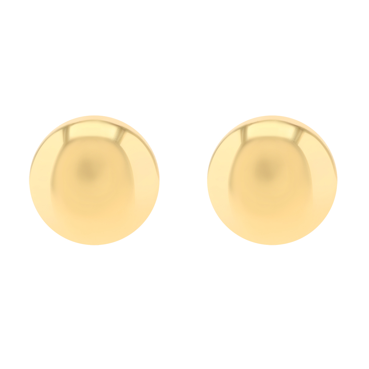 Yellow Gold Dainty Button Stud Earrings, 4.5 mm