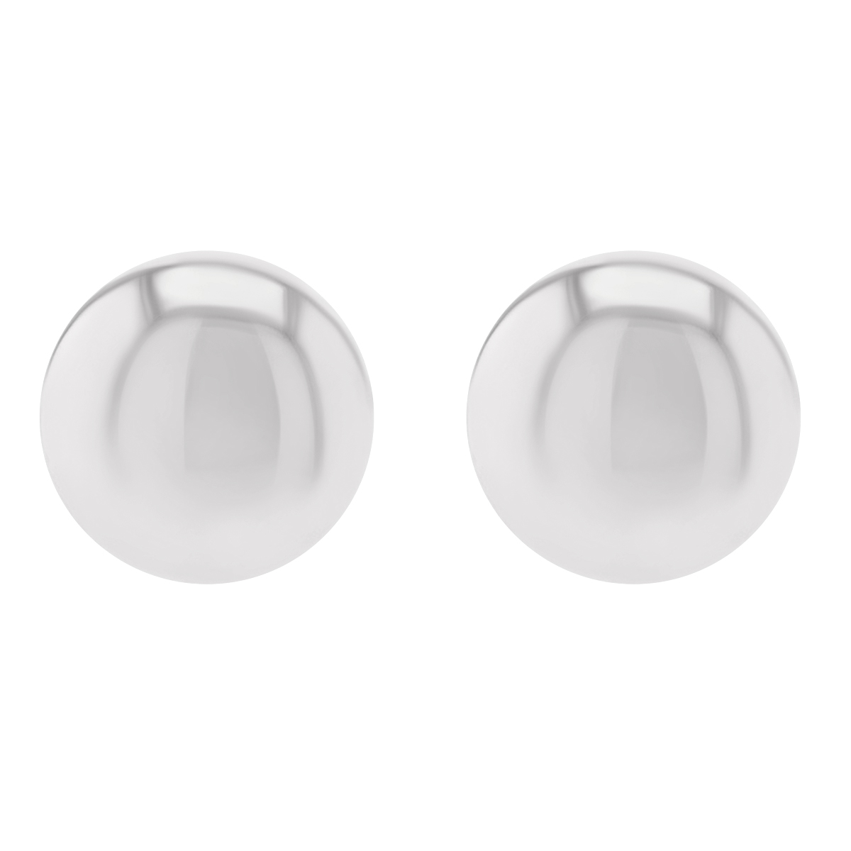 White Gold Dainty Button Stud Earrings, 5.5 mm