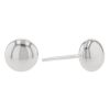 White Gold Dainty Button Stud Earrings, 7 mm