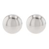 White Gold Dainty Button Stud Earrings, 7 mm