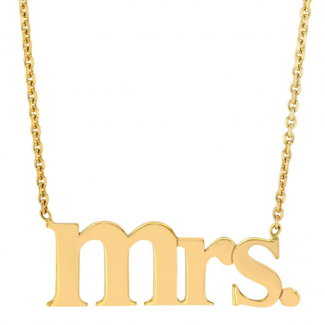 Yellow Gold Mrs. Necklace, 18"