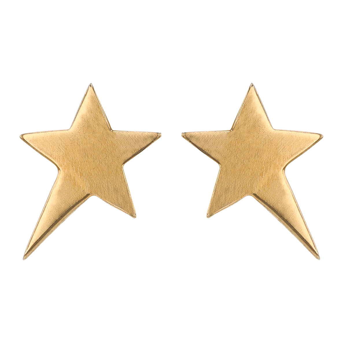 Yellow Gold Dainty Shooting Star Stud Earrings