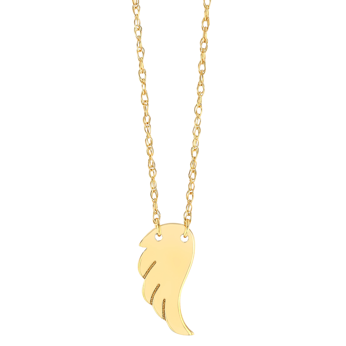 Yellow Gold Angel Wing Pendant, 18