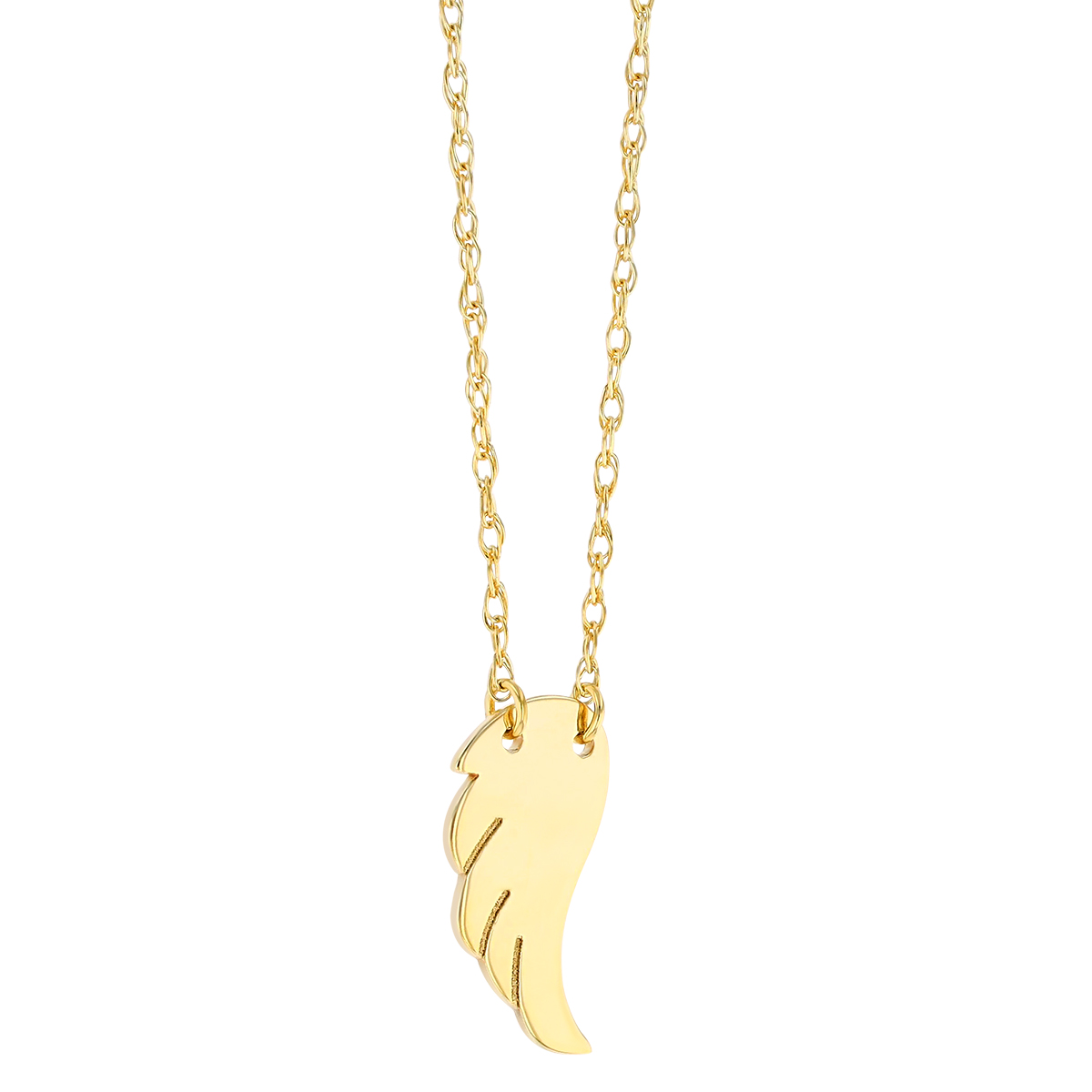 Yellow Gold Angel Wing Pendant, 18