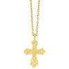 Gurhan Hammered Yellow Gold Tapered Cross Pendant, 18"