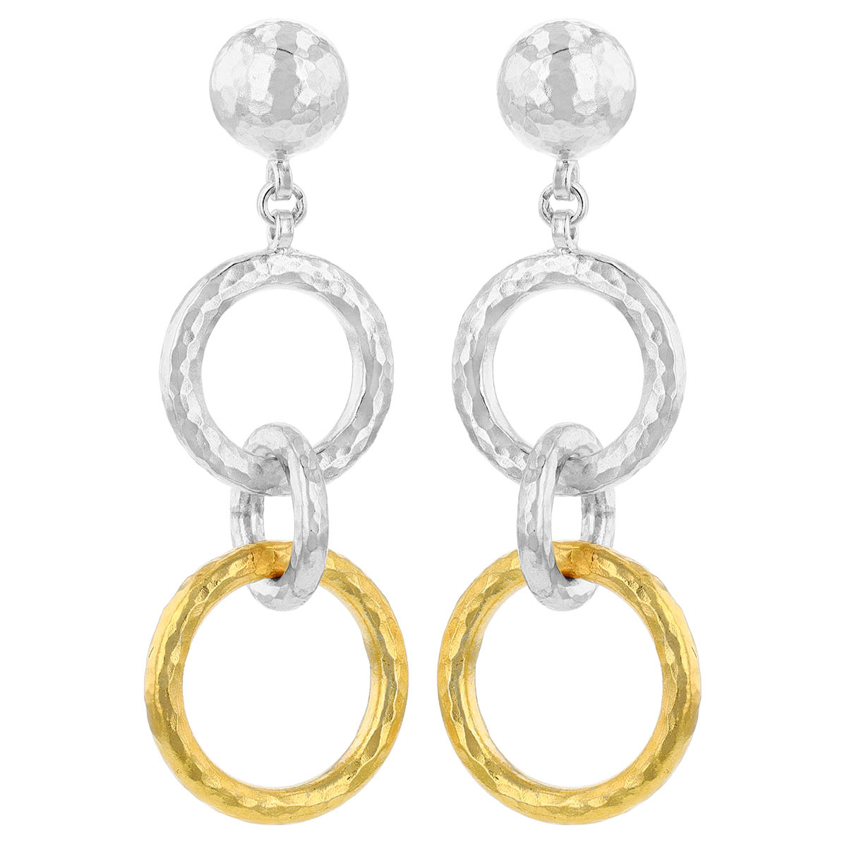 Gurhan Sterling Silver & Yellow Gold Vermeil Triple Link Dangle Earrings