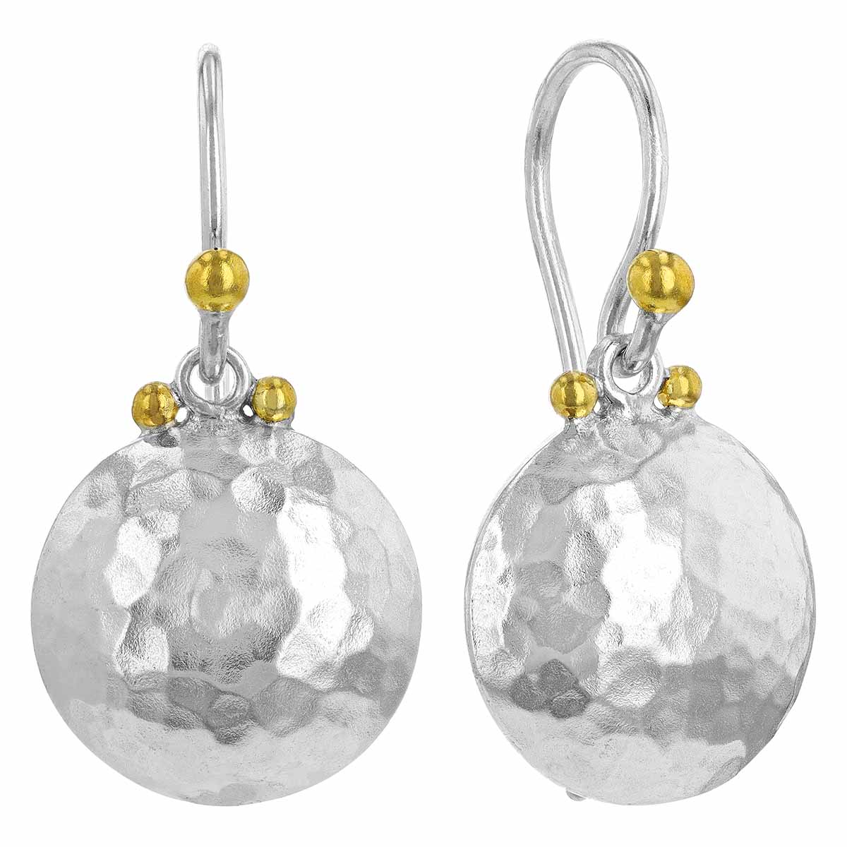 Gurhan Sterling Silver Disc Drop Earrings with Yellow Gold Vermeil Accents
