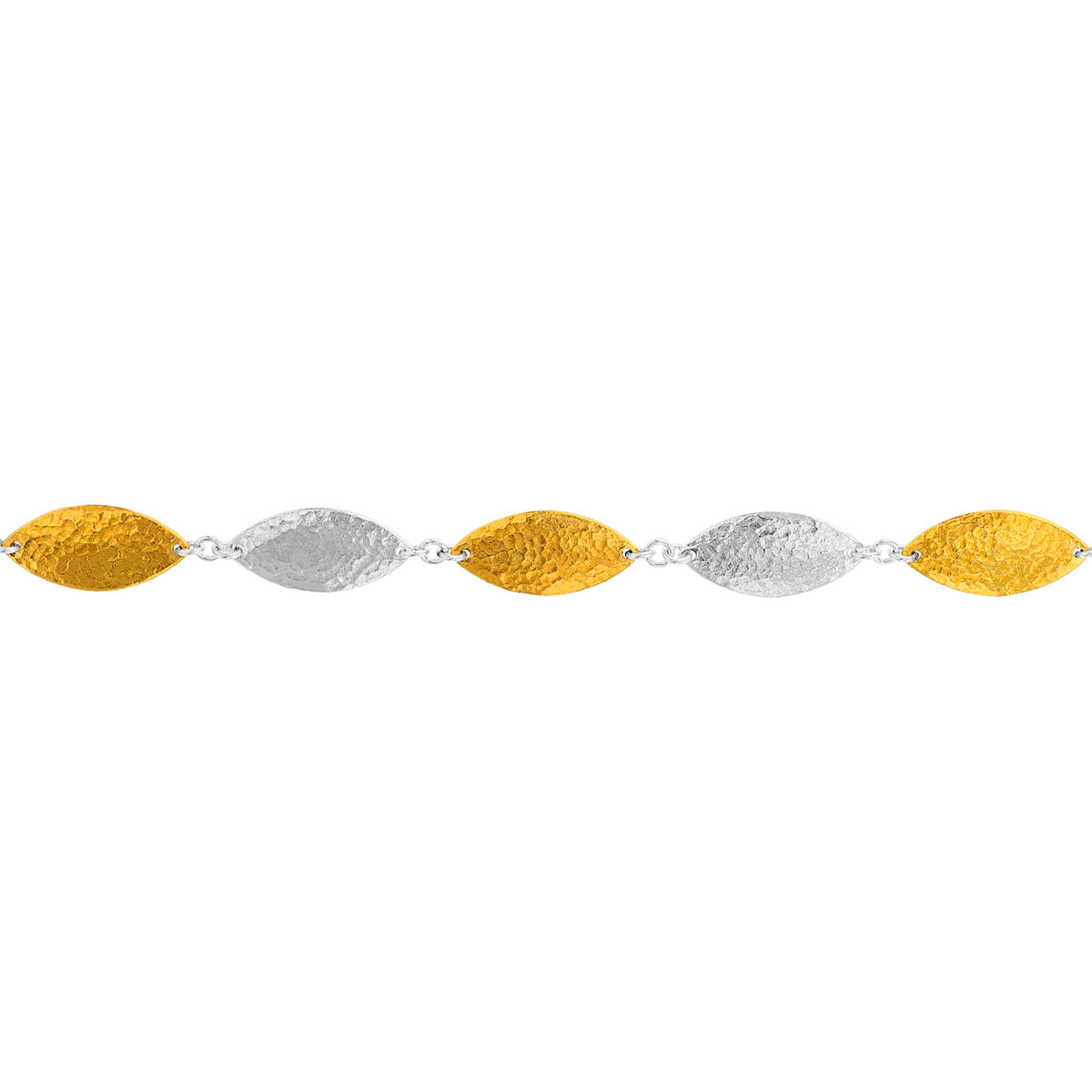 Gurhan Sterling Silver & Yellow Gold Vermeil Marquise Flat Link Bracelet, 7.75
