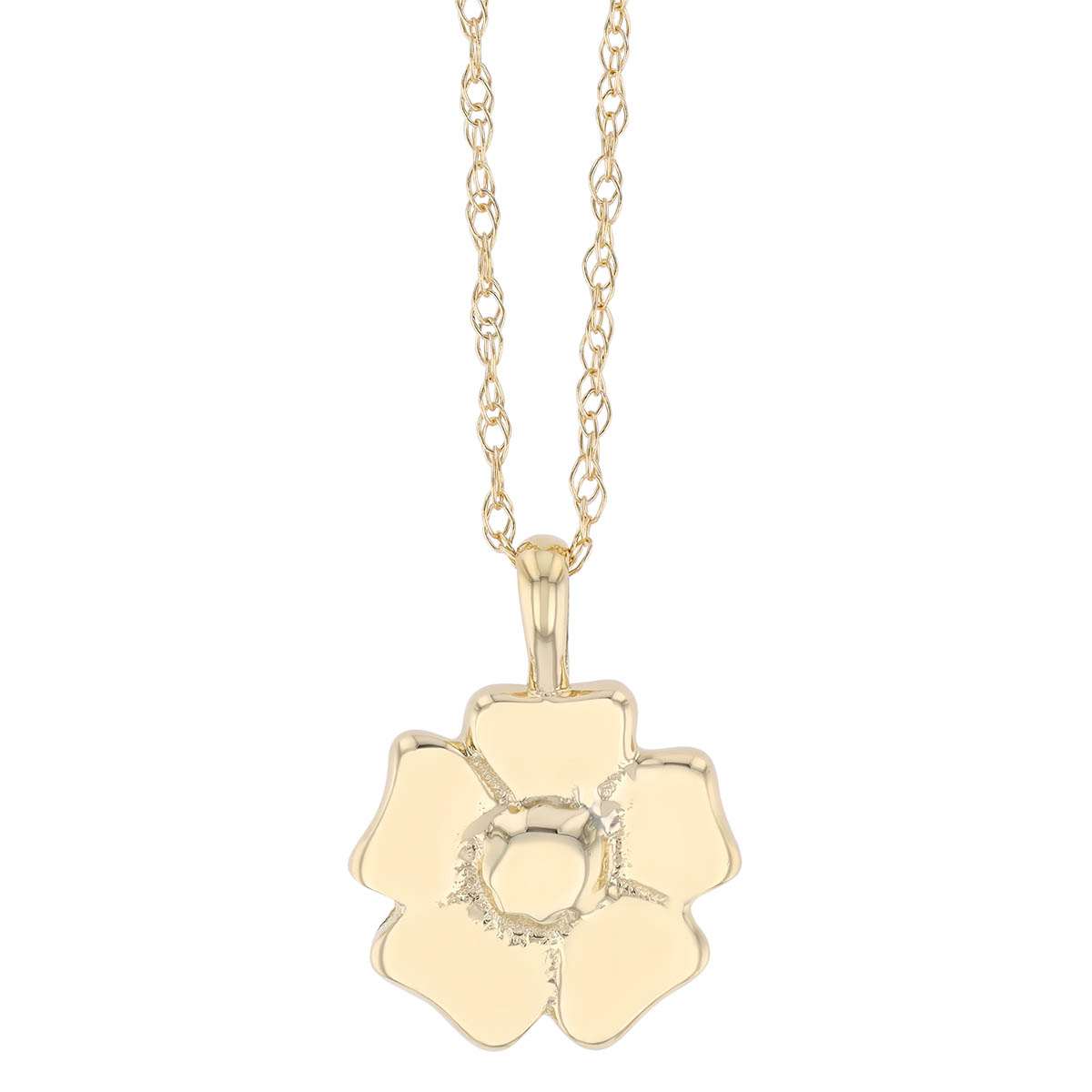 Yellow Gold Flower Pendant, 18