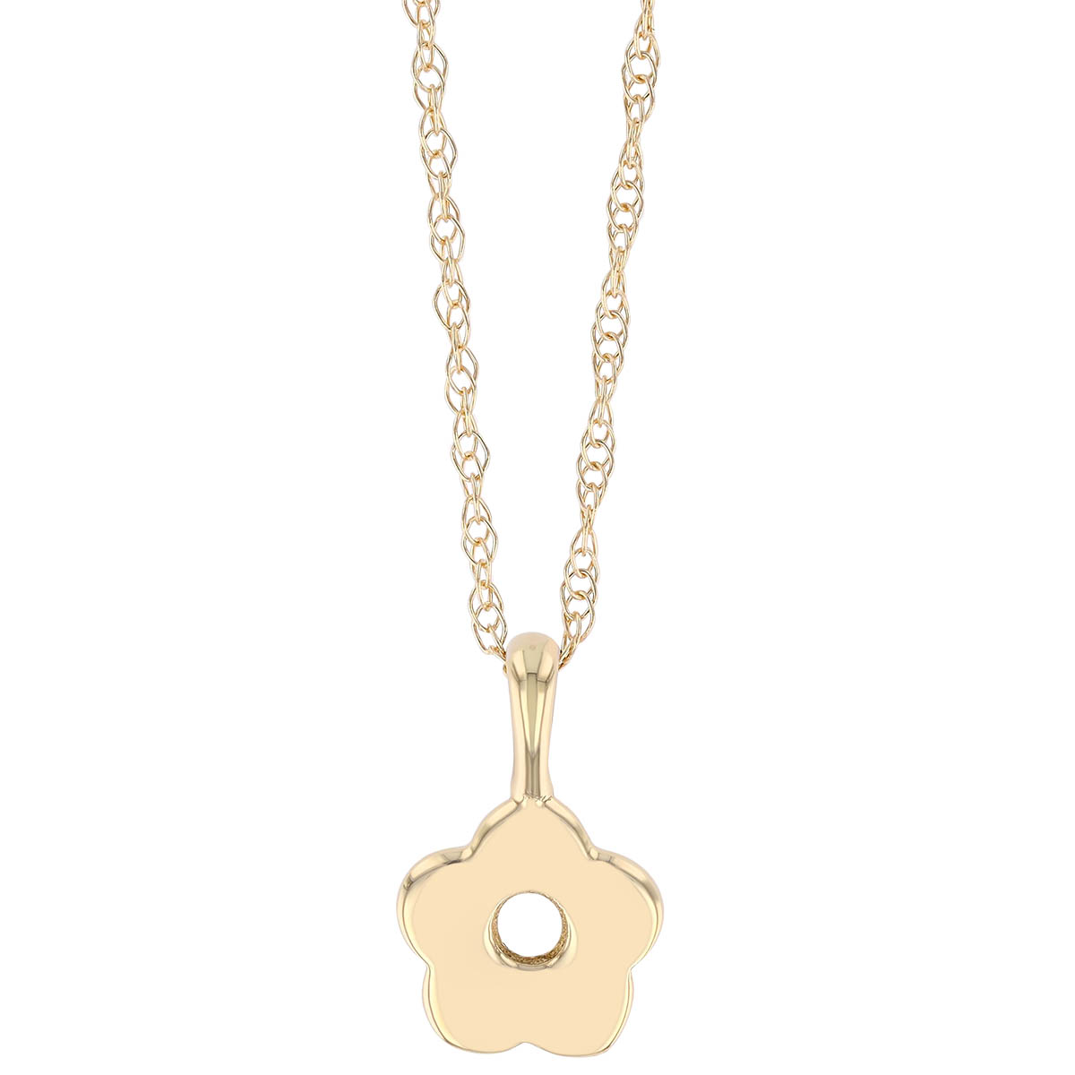 Yellow Gold Open Flower Pendant, 18