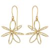 Yellow Gold Slinky Flower Dangle Earrings
