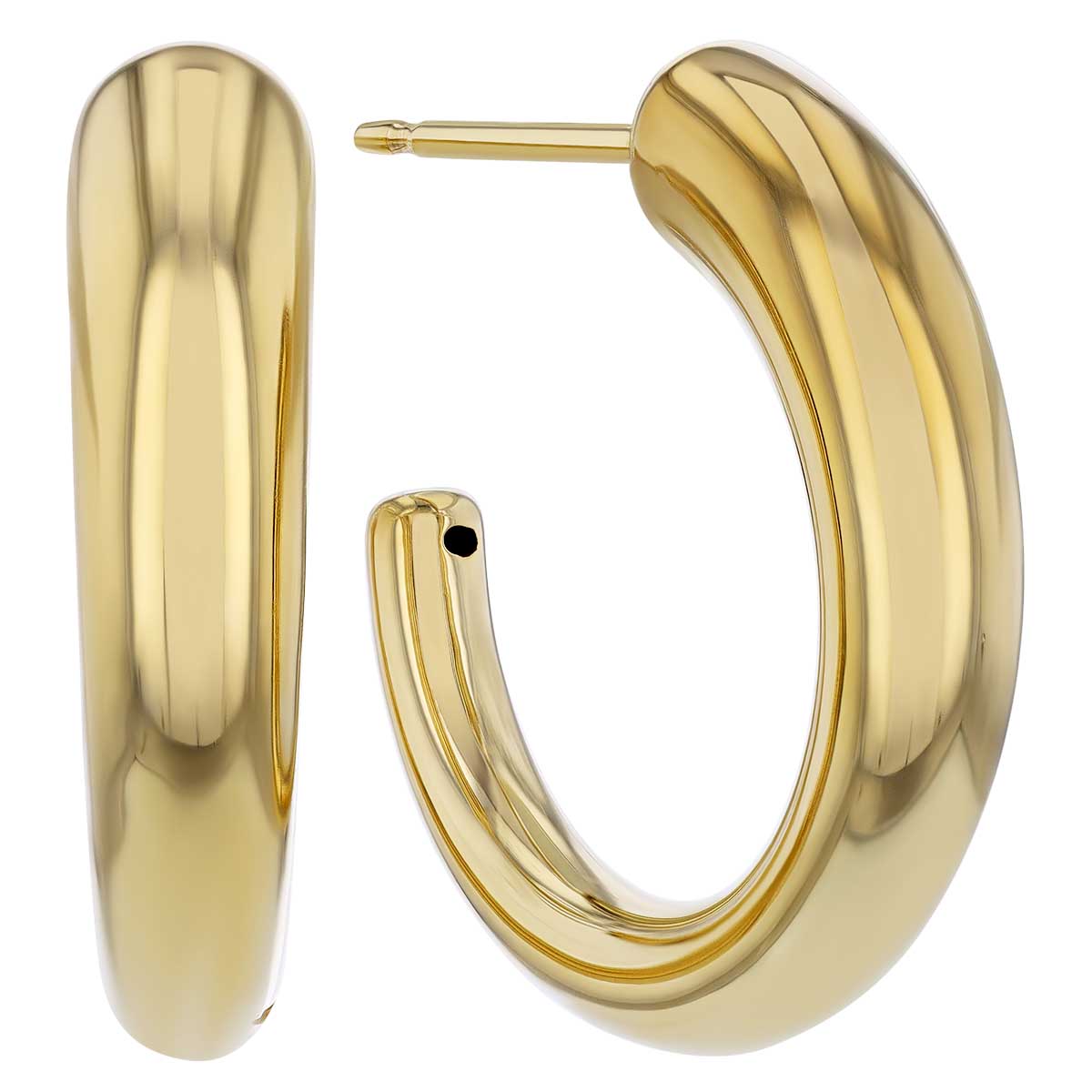 Yellow Gold Tapered Hoop Earrings | Borsheims