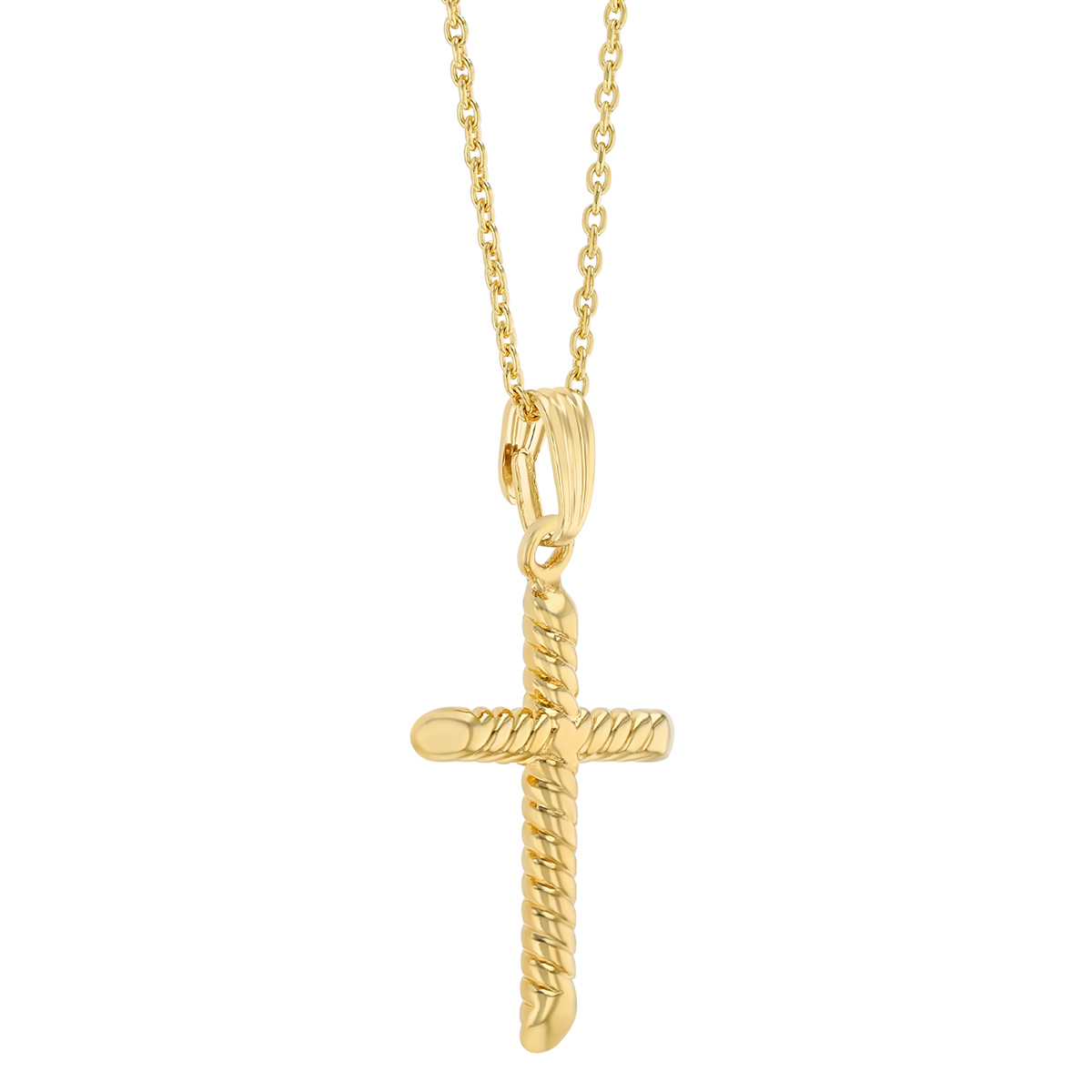 Yellow Gold Small Swirl Cross Pendant