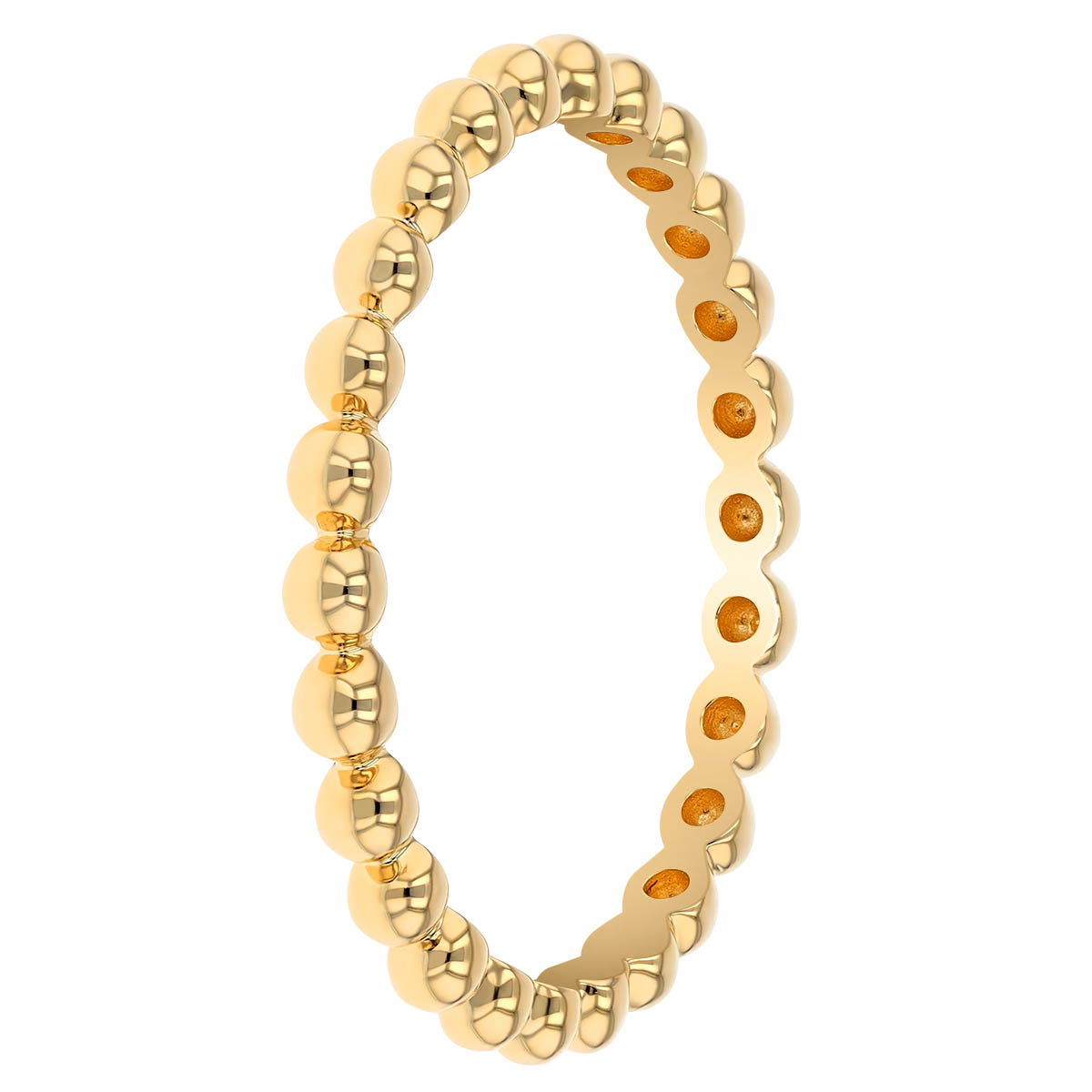 Yellow Gold Beaded Eternity Stacking Ring