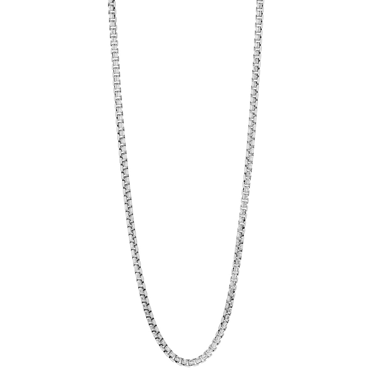 Sterling Silver 2.1 mm Round Box Chain Necklace, 20
