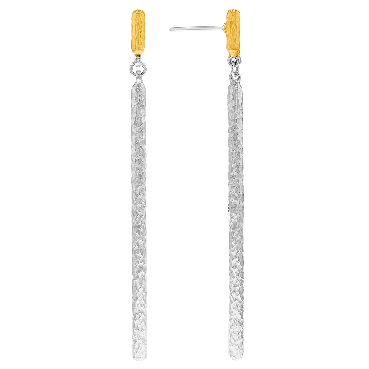 Gurhan Sterling Silver & Yellow Gold Long Vertical Bar Dangle Earrings