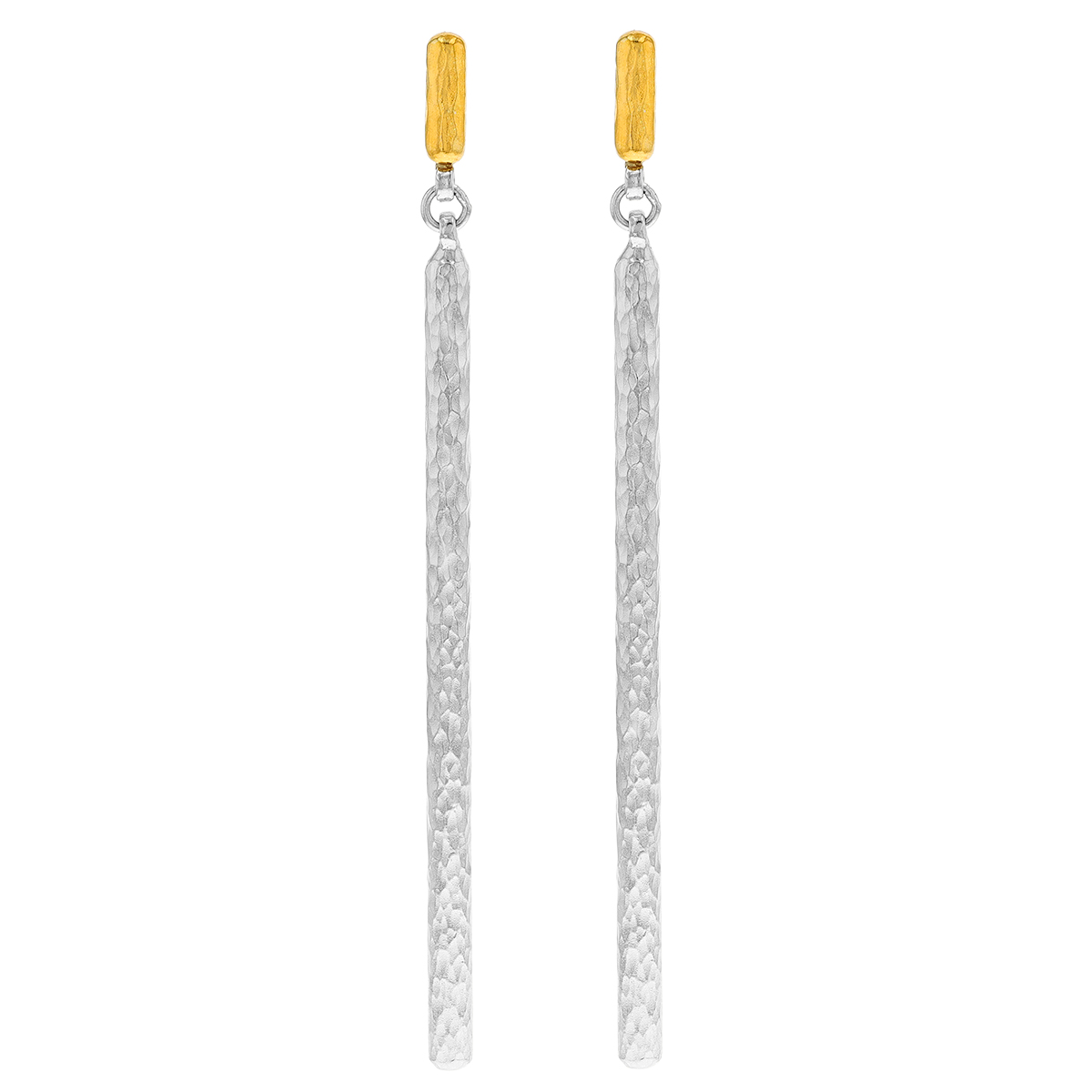 Gurhan Sterling Silver & Yellow Gold Long Vertical Bar Dangle Earrings