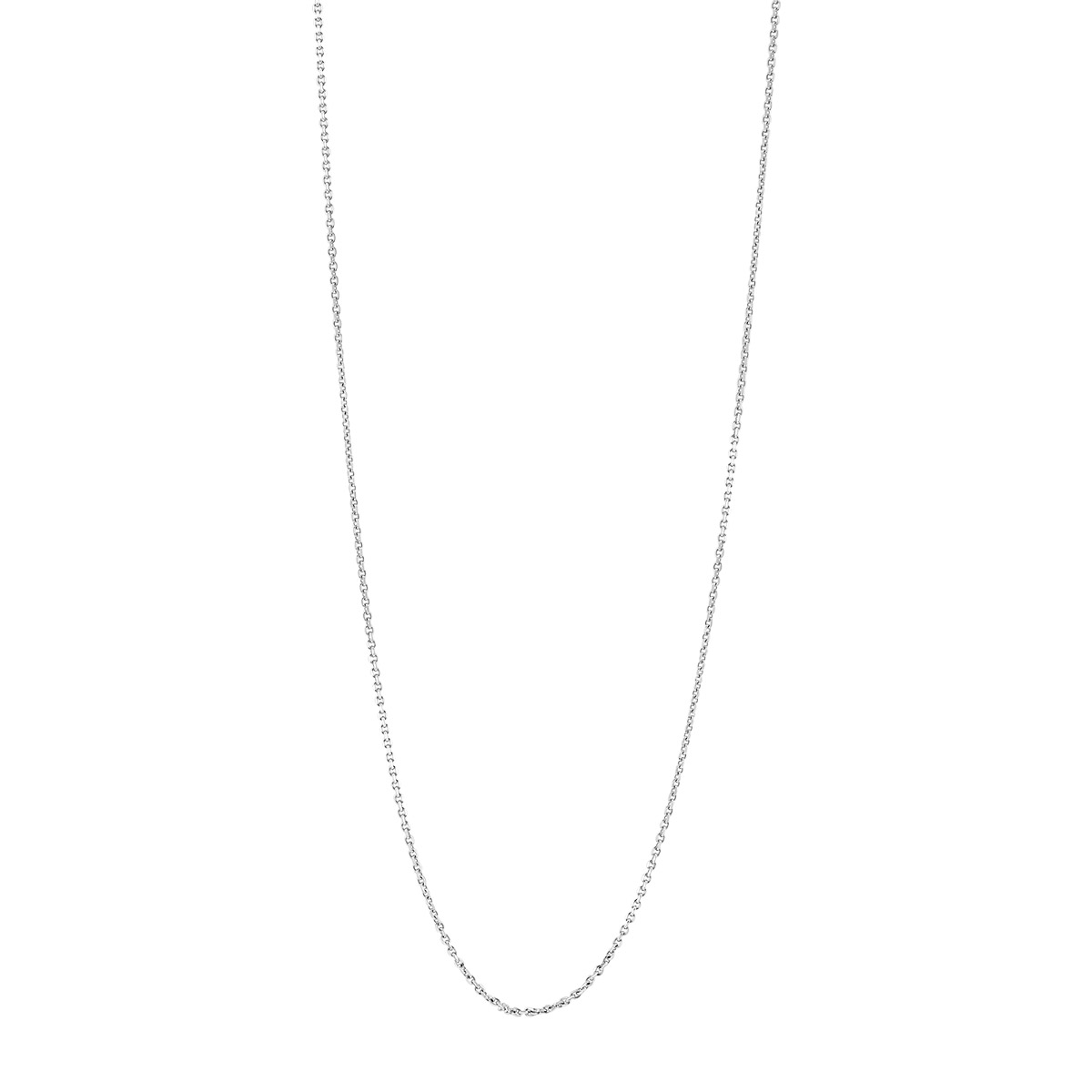 White Gold Cable Chain, 0.80 mm, 16