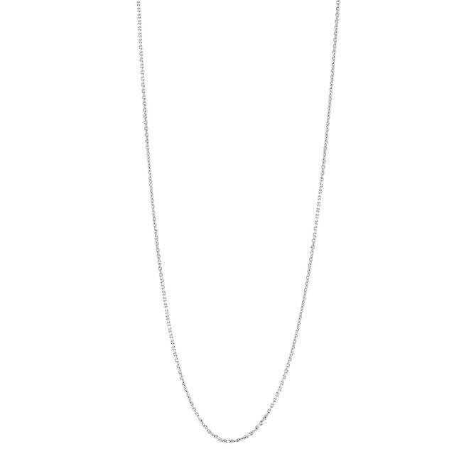 White Gold Cable Chain, 0.80 mm, 16"