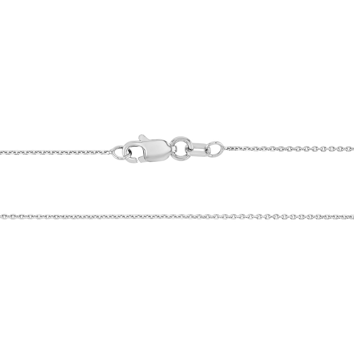 White Gold Cable Chain, 0.80 mm, 16