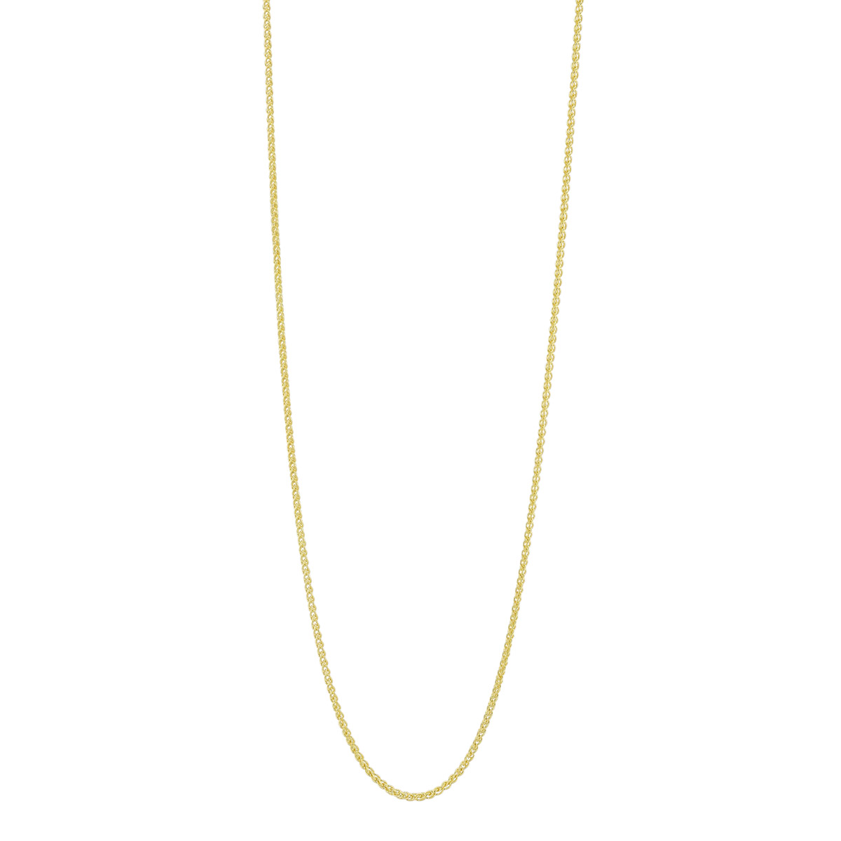 Yellow Gold 1.05 mm Wheat Chain Necklace, 16