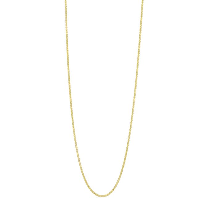 Yellow Gold 1.05 mm Wheat Chain Necklace, 16"