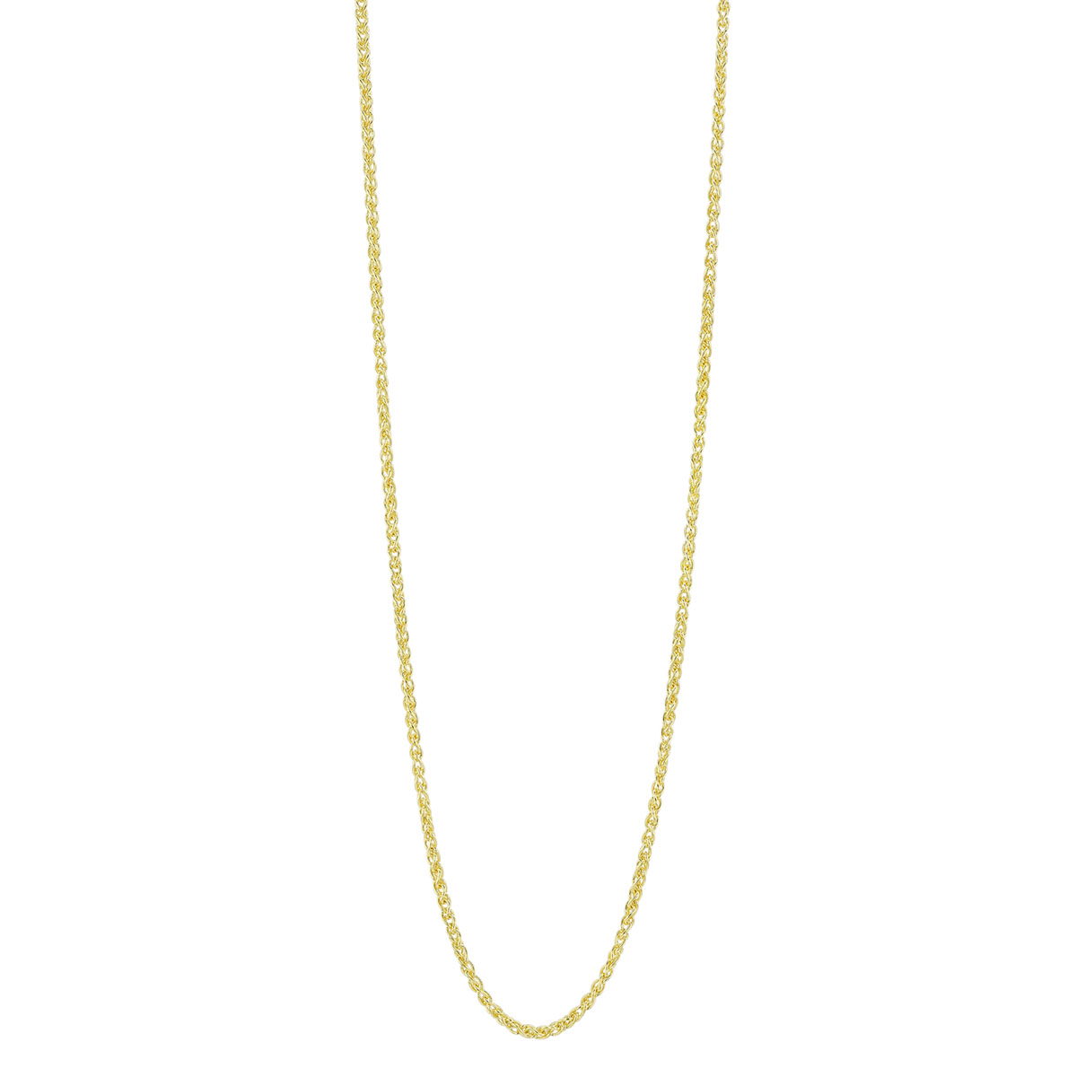 Yellow Gold 1.25 mm Wheat Chain Necklace, 16