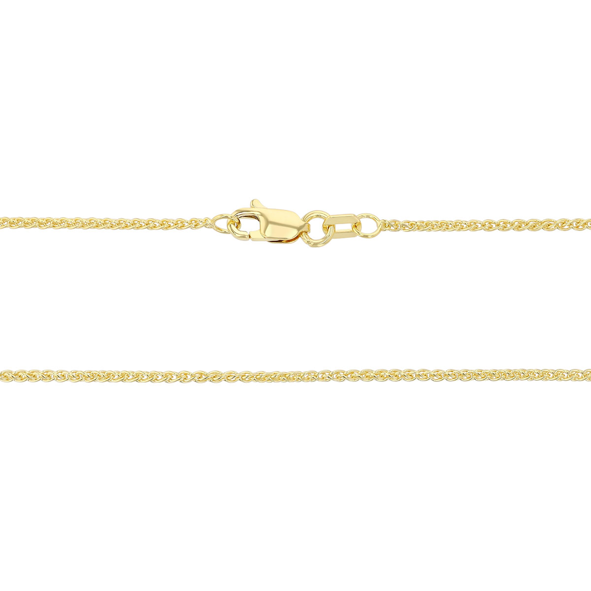 Yellow Gold 1.25 mm Wheat Chain Necklace, 16