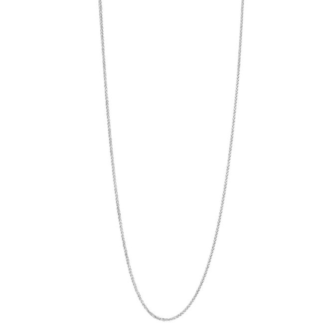 White Gold 0.85 mm Wheat Chain, 16"