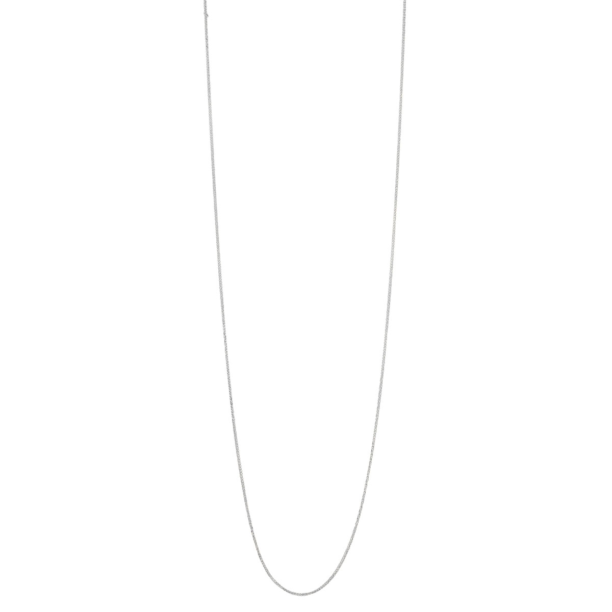 White Gold Diamond-Cut Square Wheat Chain, 0.85 mm, 20