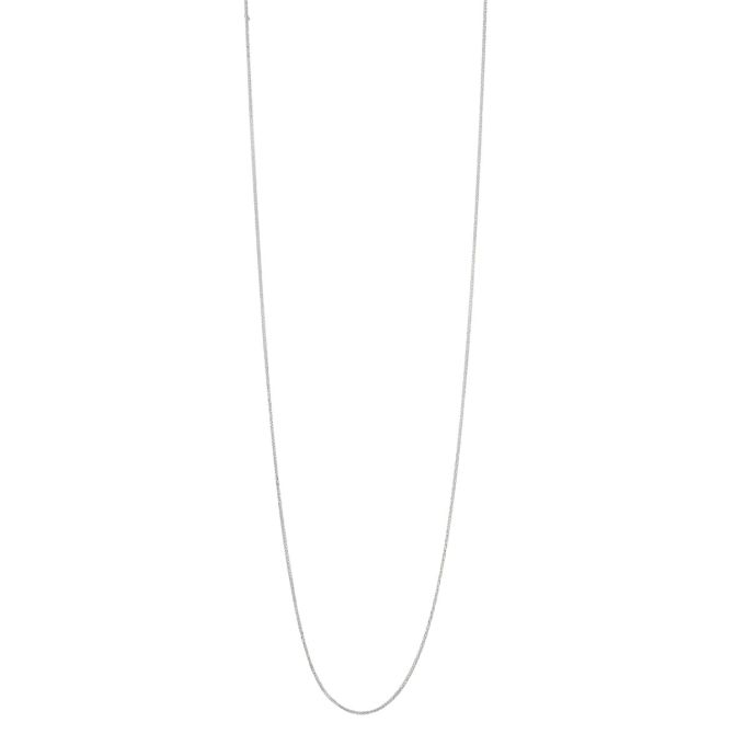 White Gold Diamond-Cut Square Wheat Chain, 0.85 mm, 20"