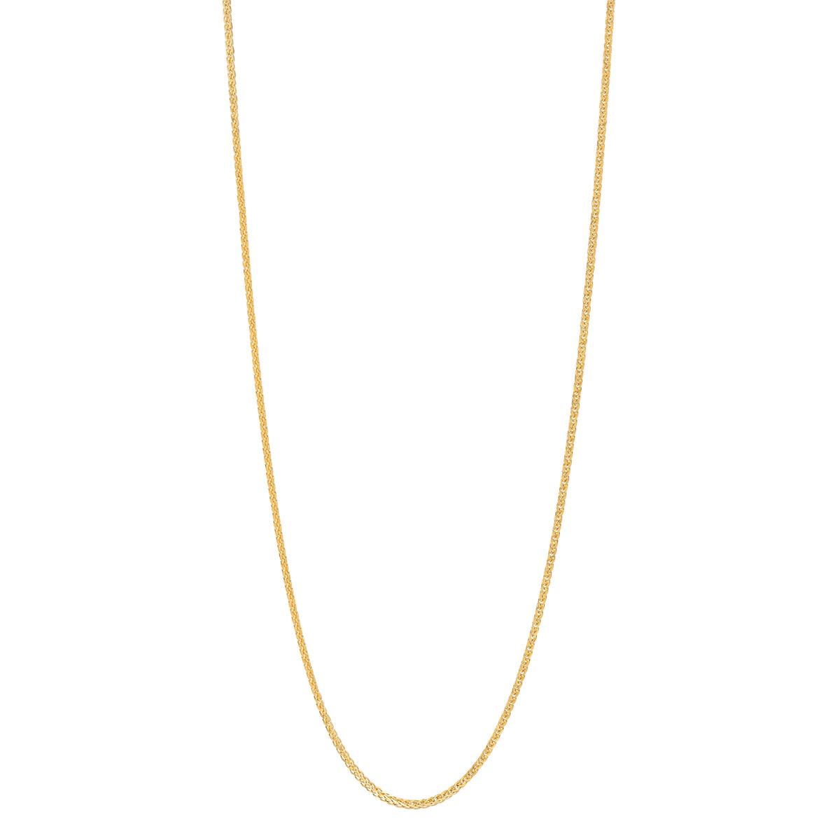 Yellow Gold Diamond Cut Square Wheat Chain, 0.85 mm, 18