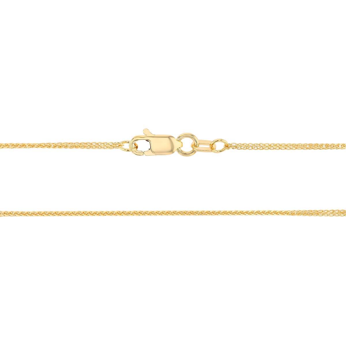 Yellow Gold Diamond Cut Square Wheat Chain, 0.85 mm, 18