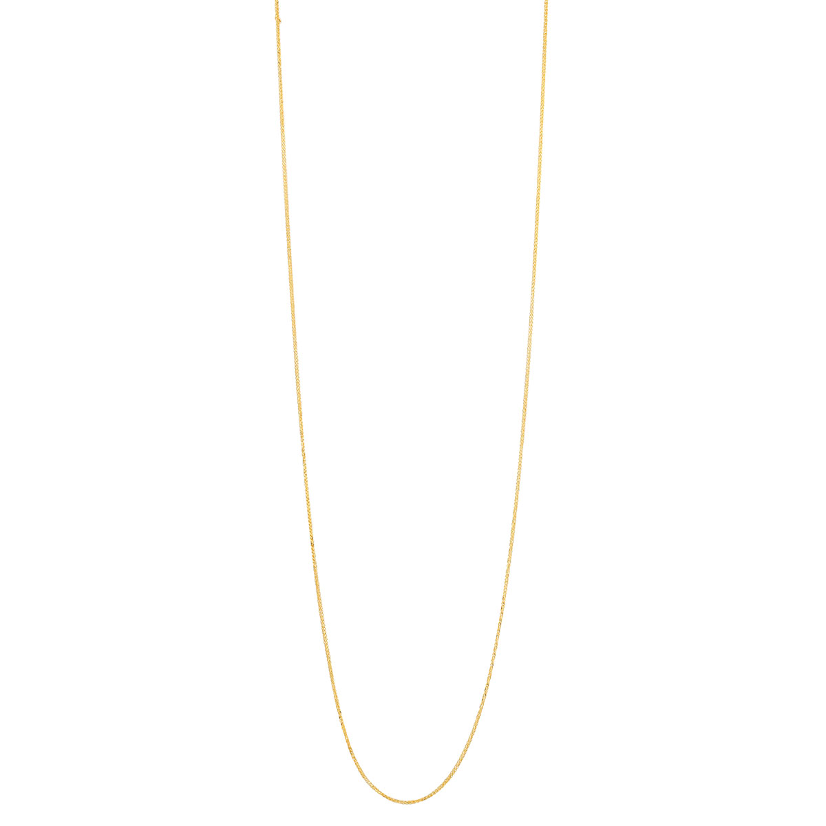 Yellow Gold Diamond-Cut Square Wheat Chain, 0.85 mm, 20