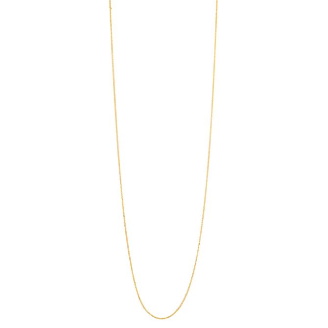 Yellow Gold Diamond-Cut Square Wheat Chain, 0.85 mm, 20"