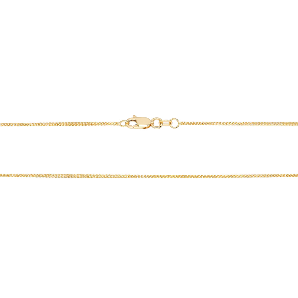 Yellow Gold Diamond-Cut Square Wheat Chain, 0.85 mm, 20