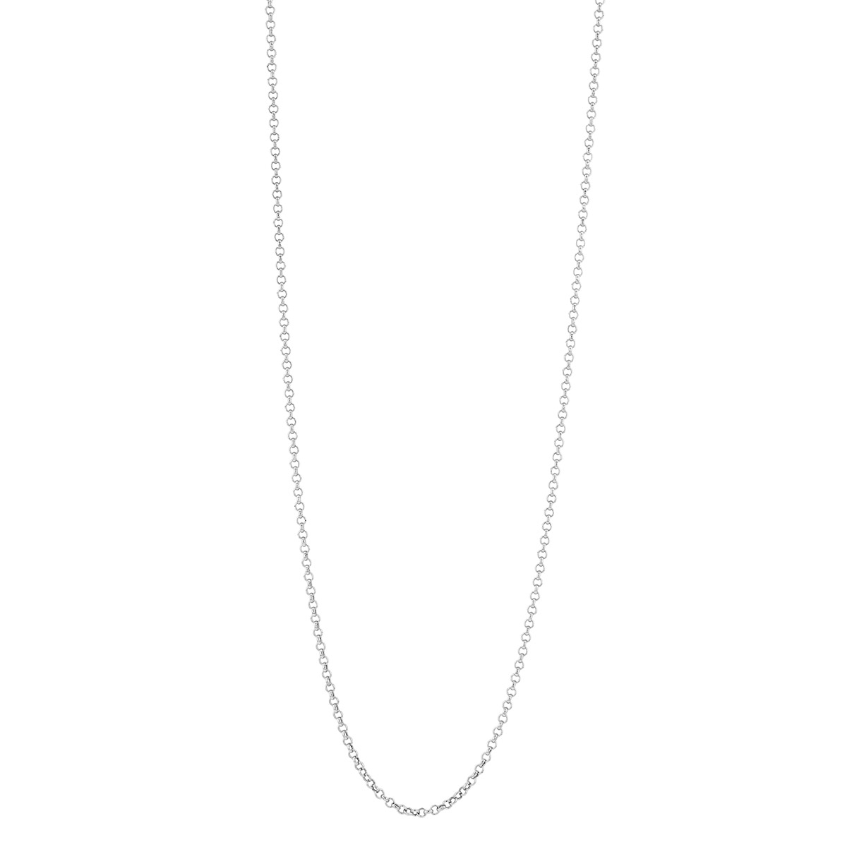 White Gold 1.5 mm Rolo Chain Necklace, 20