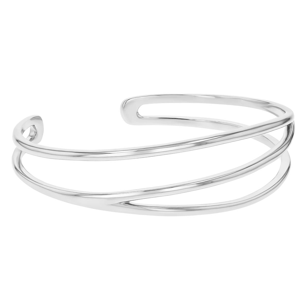 Sterling Silver Open Layered Cuff Bracelet