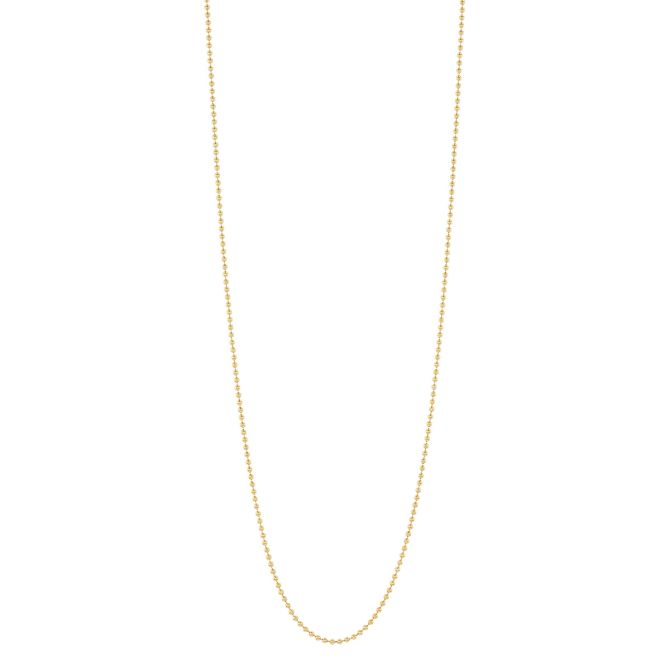 Yellow Gold 1.00 mm Bead Chain Necklace, 18"