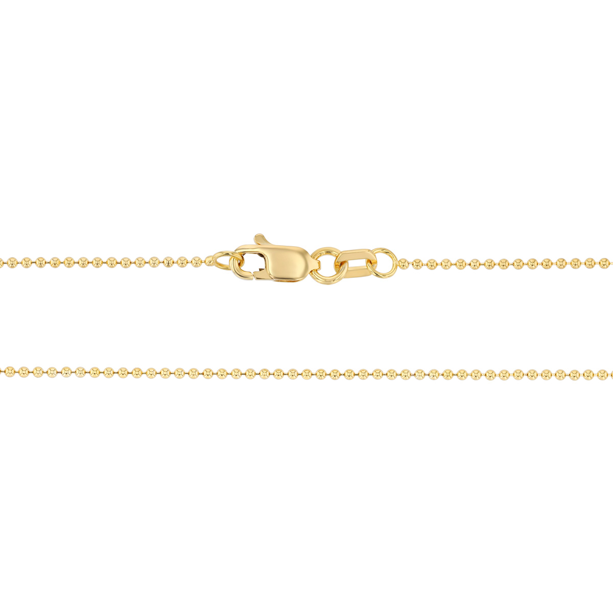 Yellow Gold 1.00 mm Bead Chain Necklace, 18