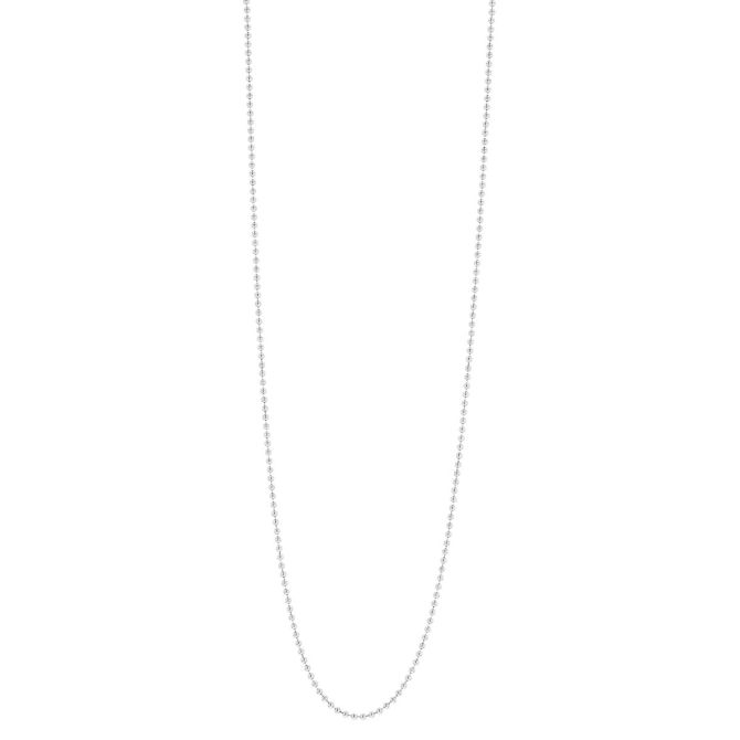 White Gold 1.00 mm Bead Chain, 16"