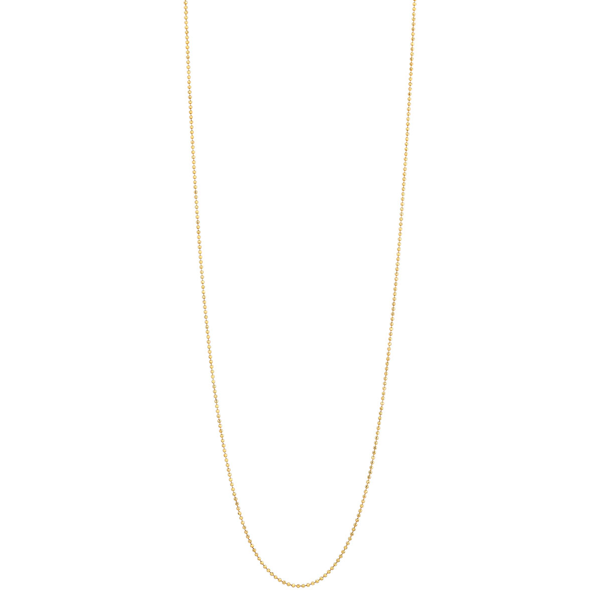 Yellow Gold Diamond-Cut Bead Chain, 1.20 mm, 16