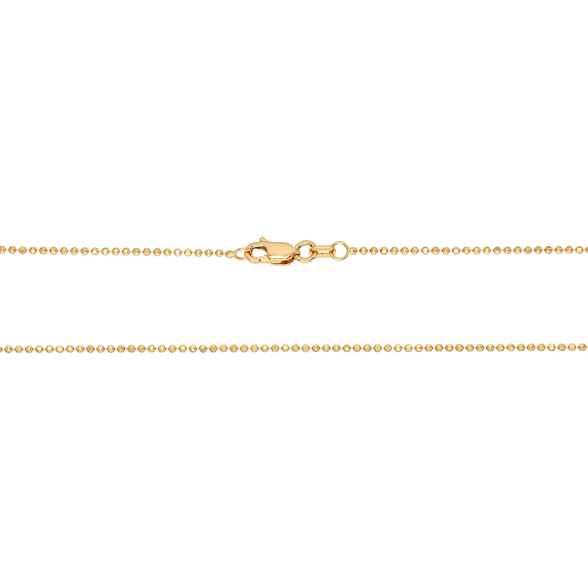 Yellow Gold Diamond-Cut Bead Chain, 1.20 mm, 16