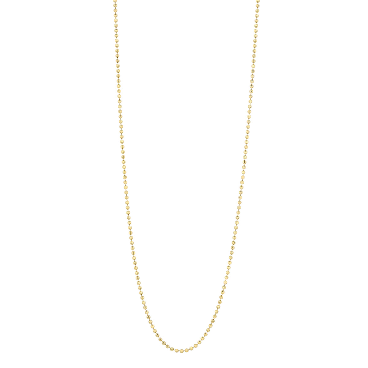 Yellow Gold 1.20 mm Diamond Cut Bead Chain Necklace, 20