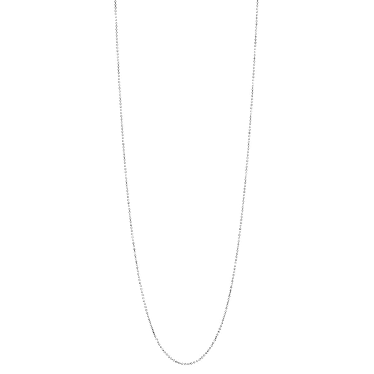 White Gold Diamond-Cut Bead Chain, 1.20 mm, 16