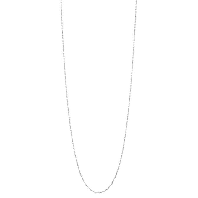 White Gold Diamond-Cut Bead Chain, 1.20 mm, 16"