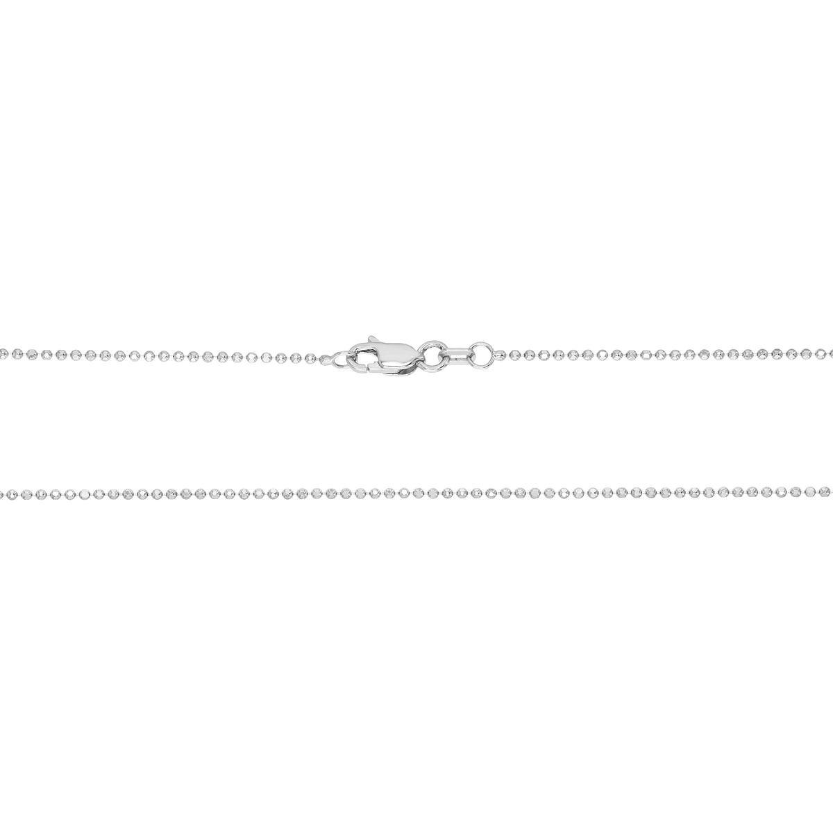 White Gold Diamond-Cut Bead Chain, 1.20 mm, 16