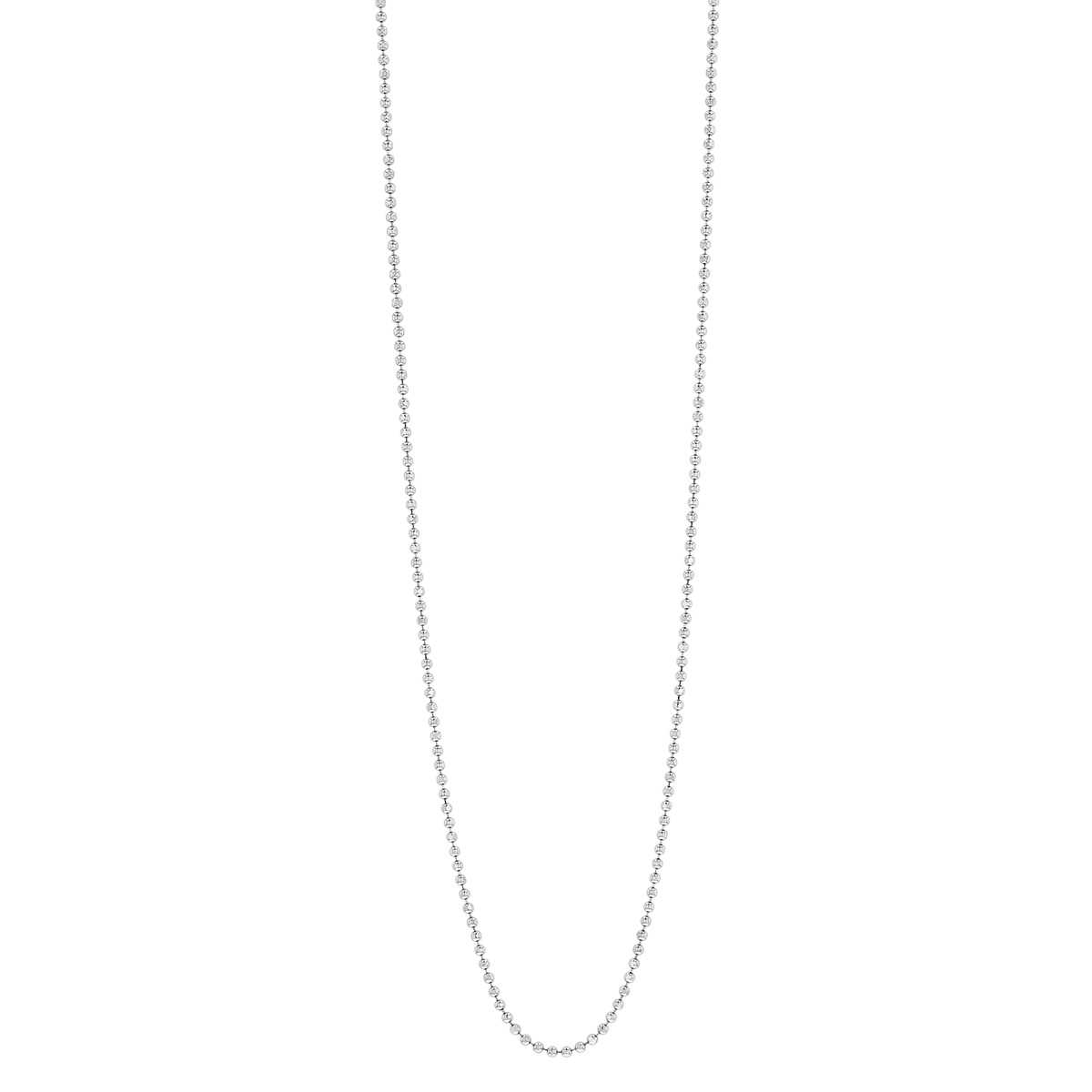 White Gold 1.20 mm Diamond Cut Bead Chain, 20