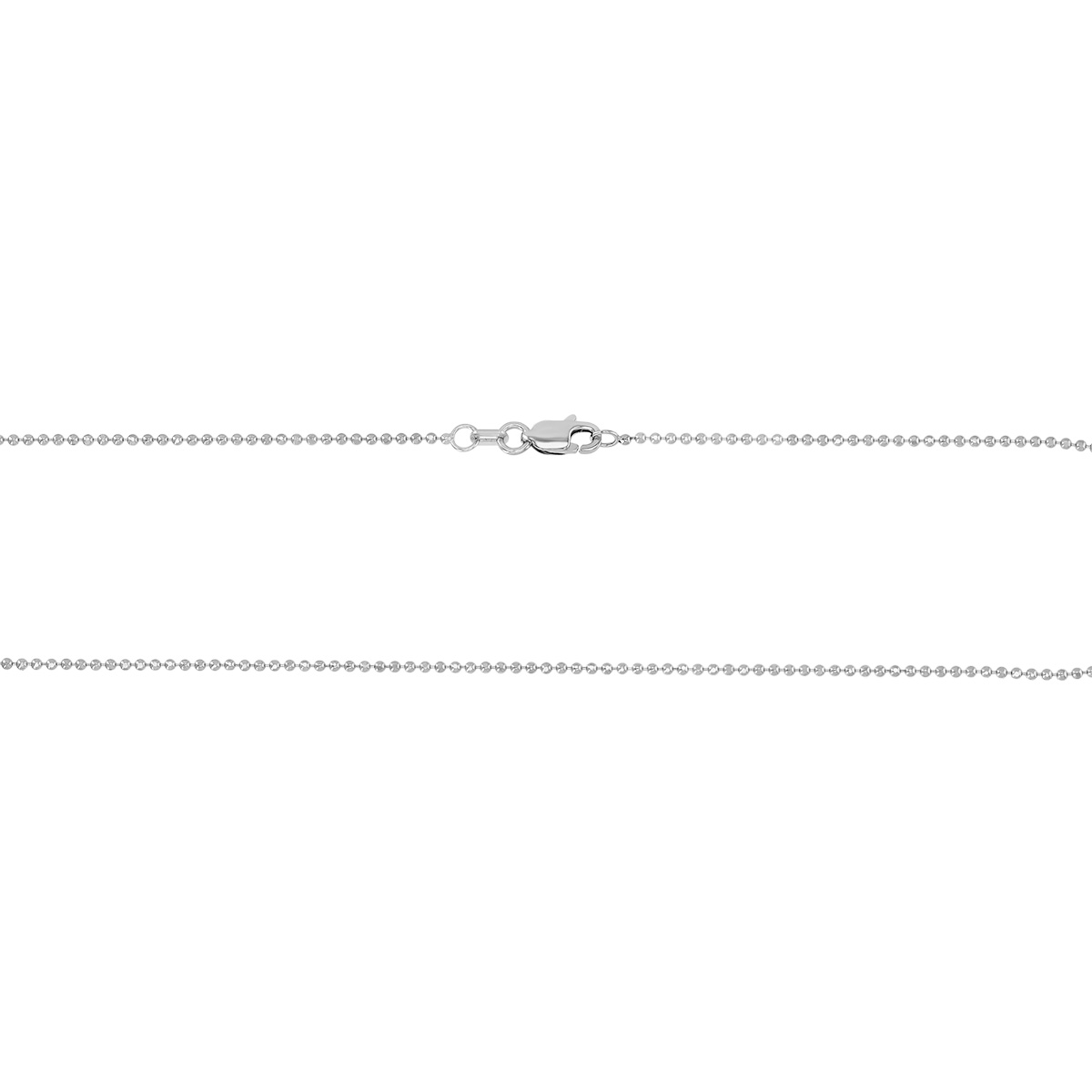 White Gold 1.20 mm Diamond Cut Bead Chain, 20